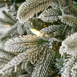 Groothandel Pvc Pe Custom Scharnierende Sneeuwen Stroomden Kerstboom 7ft Prelit Besneeuwde Kunstmatige Xmas Bomen