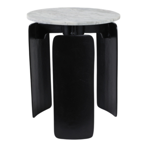 Mesa Auxiliar Pequeña con Tapa de Mármol y Base de Tres Patas para Decoración del Hogar y Sala de Estar - Product Image 1