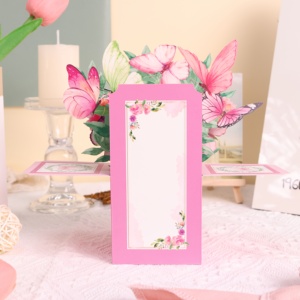 Microstar 3D Pop Up Card Butterfly Flower Box Greeting Card For Birthday Wedding - Product Image 5