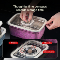 600ml Pure Titanium Voedselveilige Vacuüm Afsluitbare Vershoudbox voor Fruit, Bento Box, Koelkast, Titanium Voedselcontainer voor Afhaalmaaltijden