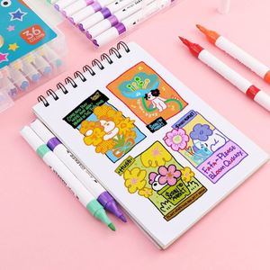 MONDOF Colorful Plastic Acrylic Marker Bullet Brush Tip Art Set with Dual-Sided Writing for Kids & Adults - Product Image 2