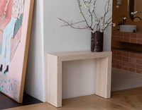 Table console en pierre de travertin Table d'entrée moderne avec base pour la décoration de la maison