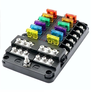 12V sigorta bloğu 12 devre sigorta kutusu kiti nemli geçirmez sigorta paneli ile deniz otomotiv motosiklet RV için Led uyarı göstergesi - Product Image 6