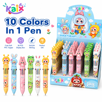 KAIX Lindos Bolígrafos de Gel de PVC al por Mayor con Logotipo Personalizado, Sets de 10 Colores, Tinta Multicolor, Bolígrafo de Gel Multicolor para Recompensas Escolares