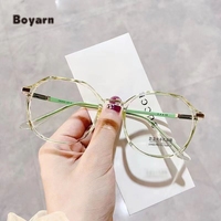 Boyarn Factory kacamata optik anti-biru wanita, kacamata PC persegi dengan bingkai TR90 gaya tidak beraturan untuk penggunaan komputer
