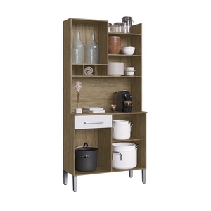 Armoire de cuisine de style moderne OLIVIA, 4 portes, 1 tiroir, meubles de maison en bois, panneaux de particules, couleur bois/blanc, Brazilian Decibel - Product Image 2