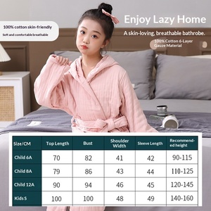 <span class=keywords><strong>Accappatoio</strong></span> con Cappuccio in Puro <span class=keywords><strong>Cotone</strong></span> per Bambini, Sei Strati Spessi in <span class=keywords><strong>Spugna</strong></span>, Assorbente e Morbido, Pigiama Invernale per Ragazzi e Ragazze - Product Image 2