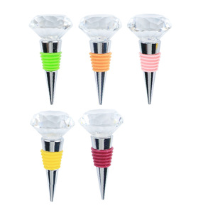Crystal Wine Stopper With Silicone Ring Reusable Sealing <b>Bottle</b> Stopper For Home Use - Product Image 5