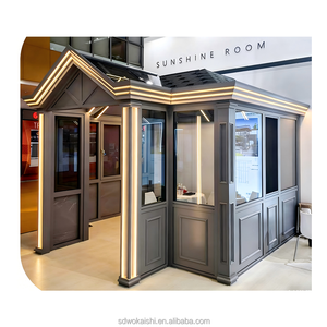 Véranda <span class=keywords><strong>en</strong></span> <span class=keywords><strong>aluminium</strong></span> 6061 avec double vitrage trempé Low-E, à rupture de pont thermique, isolée, étanche, insonorisée, alimentée à l'énergie solaire et écologique - Product Image 2