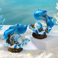 Résine Artisanat Écologique Amour Animal Mer Monde Dauphin Boule À Neige Cadeau Pour Enfants