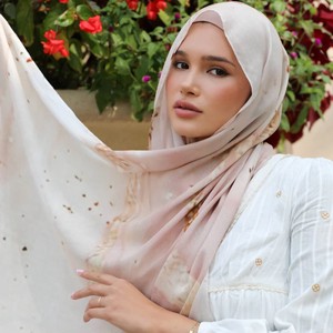 Fabricant d'équipement d'origine Écharpe hijab en modal de haute qualité, couleur de l'eau, châle à motifs floraux imprimés d'eau et marbre pour femmes musulmanes - Product Image 6