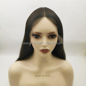 Envío rápido, venta al por mayor, marrón oscuro, luz alta, encaje sin separación, cabello humano, peluca judía, nuevo diseño, 16 pulgadas - Product Image 3