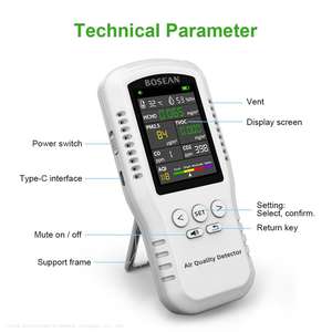 ขายล้างสต็อก เครื่องตรวจจับคาร์บอนไดออกไซด์แบบพกพา อุณหภูมิ ความชื้น ไร้สาย คุณภาพอากาศ เดสก์ท็อป จอภาพมิเตอร์ <span class=keywords><strong>co2</strong></span> ในร่ม - Product Image 3