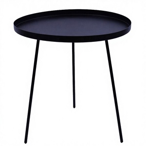 经典设计铁艺桌子哑光黑色室内和室外餐桌，适用于客厅装饰家具 - Product Image 4
