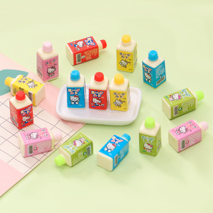 Dibujos animados Kawaii simular botella de yogur 3D encantos simulación bebida gatito Diy casa de muñecas adornos de resina caja de teléfono basura Decoración - Product Image 4
