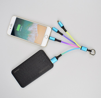 Mini porte-clés LED OEM/ODM avec logo, câble de charge rapide USB Type-C 3-en-1 en PVC pour ordinateur, appareil photo, IP 16 PRO MAX