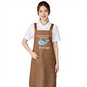 Tablier sans manches avec logo imprimé, spécial restauration, nouveau, très tendance, imperméable, anti-poussière, pour restaurant, cuisine, café - Product Image 1