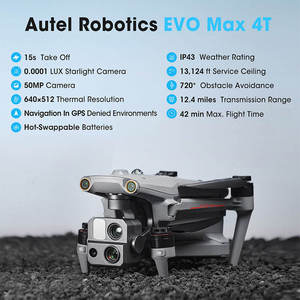 Autel Robotics EVO Max 4T Thermal UAV Professionnel PRO Drone Quadricoptère longue portée 20KM avec caméra 8K - Product Image 3