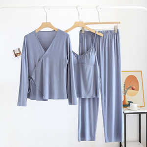 Conjuntos de <span class=keywords><strong>pijama</strong></span> de tres piezas Pijamas Mujer Modal Pijamas Mujer Pijamas de maternidad - Product Image 2