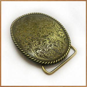 Benutzer definierte Western Cowboy antike Metalls chnalle Logo Zink legierung Blumen form Gürtels chnalle - Product Image 5