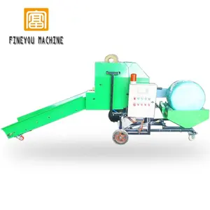 China automation mini straw round bale wrapping film machine