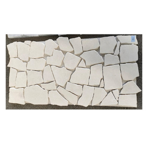 Carreaux de Revêtement de Sol Extérieur Naturels en Pierre de Marbre <span class=keywords><strong>Beige</strong></span> Adoucie et <span class=keywords><strong>Calcaire</strong></span> Jaune Décoratif à Opus Incertum - Product Image 1
