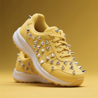 OEM ODM Fabrication de baskets cloutées personnalisées Chaussures de course à pointes en acier pour hommes Chaussures strass rivetées personnalisées DIY avec LOGO de créateur