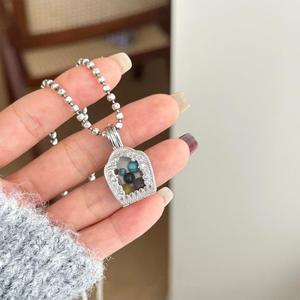 Pendentifs Charms en Argent Pur S925 Luxe Léger Nouveau Style Chinois Haut de Gamme Entièrement Sertis de Diamants Rubis Sang de Pigeon - Product Image 3