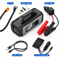 Batterie externe portable polyvalente Mydays Tech pour la maison et l'extérieur, 10000 mAh, alimentation de secours en cas de panne de courant, démarreur de voiture d'urgence, gonfleur de pneus