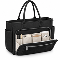 Sac fourre-tout en polyester grande capacité personnalisé pour le travail et les voyages, organisateur multi-poches, sac à bandoulière zippé