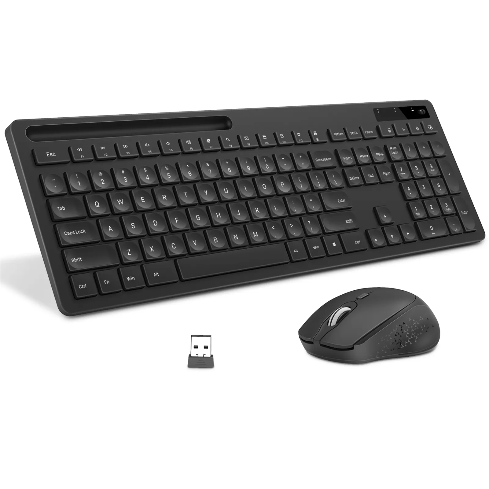 Seenda Slim Tastaturen mit Telefon halter 2.4G USB Wireless Tastatur und Maus Combo für Computer Desktop Laptop