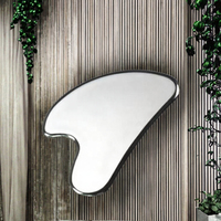 Planche Gua Sha en acier inoxydable en forme de cœur avec logo personnalisé, rouleau de jade, outil de massage multifonctionnel pour le visage Huiying GS057