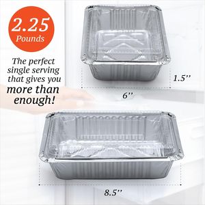 10, 20, 50 pièces de contenants alimentaires jetables en aluminium de qualité alimentaire, barquettes rectangulaires en aluminium avec couvercles - Product Image 2