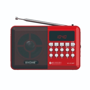Radio portátil recargable con búsqueda automática de canales, reproductor y linterna - Product Image 1