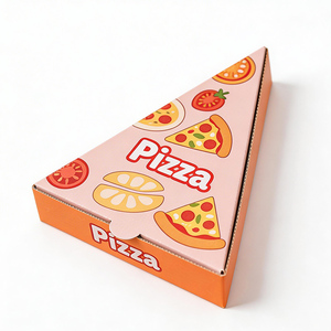 Cajas de Pizza Triangulares Ecológicas de Materiales Reciclados, Resistentes al Agua y al Aceite, Tamaños y Diseños Personalizados para Entrega de Comida Rápida - Product Image 1