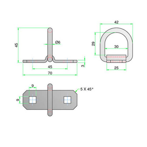 Anillo de amarre pequeño para camión, forjado en zinc, tipo D, para remolque, anclaje de sujeción - Product Image 4
