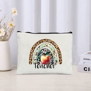 Borsa Cosmetica in Tela Casual con Motivo Leopardato per Insegnanti, Astuccio Portaoggetti con Cerniera, Nuovo Porta Profumo da Viaggio, Porta Rossetto, Regalo Made in China - Product Image 4