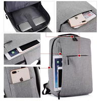 Nouveau design simple d'usine, vente en gros de sacs à dos pour ordinateur portable avec logo personnalisé en tissu polyester léger du Japon
