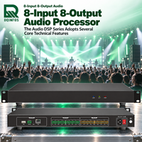 DQINFOS 8x8 Channel SHARC+DSP Prosesor Audio Black Metal 50 Preset Adegan, dengan Daya Phantom 48V untuk Aplikasi Panggung