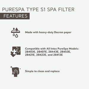 Ensemble de cartouches filtrantes <span class=keywords><strong>INTEX</strong></span> Type <span class=keywords><strong>S1</strong></span> pour spas gonflables, lot de 6 |   29001E 12 cartouches de remplacement faciles à nettoyer en plastique Chine - Product Image 3