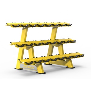 ชั้นวางดัมเบลโลหะ3ชั้นติดตั้งเร็วชั้นวางดัมเบลที่แข็งแรงใช้ในเชิงพาณิชย์ติดโลโก้ได้ตามต้องการใช้ในเชิงพาณิชย์ - Product Image 3