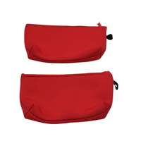 Pochette cosmétique en néoprène durable de couleur unie personnalisée, étui à cosmétiques, trousse de maquillage avec fermeture éclair