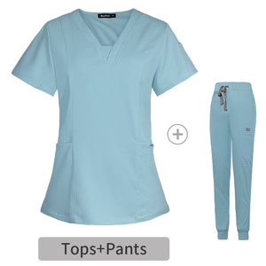 ชุดยูนิฟอร์มพยาบาลต้านริ้วรอยสำหรับ2025ชุดยูนิฟอร์มสแปนเด็กซ์2ทางผ้าสแปนเด็กซ์ผ้ายืดชุดสครับพยาบาล - Product Image 2