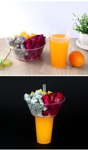 PTPACK - Bandeja Desechable para Bebidas, Ensaladas de Frutas, Té con Leche, Soporte para Refrigerios, Vaso de Plástico - Product Image 2