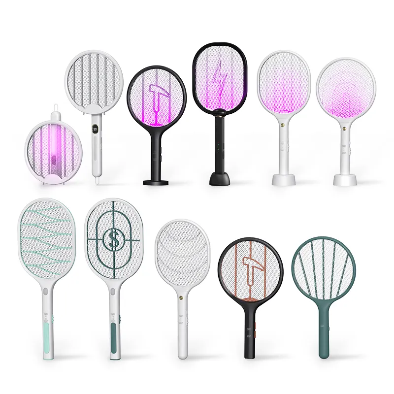 Factory Wholesale Electric Rechargeable Fly Mosquito Swatter Hitting Killer Bat With Cord Charging Ac Power Mosquito Racket