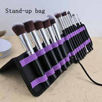 Ensemble de pinceaux de maquillage de luxe pour les yeux, le fond de teint, les lèvres, logo personnalisé, pinceaux de maquillage 15 pièces avec sac