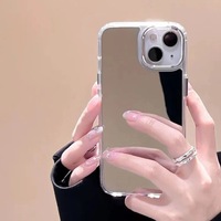 Nouvelle coque de téléphone transparente de luxe personnalisée, coque de téléphone portable miroir pour iPhone