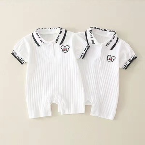 Conjunto de Verano Ligero de una Pieza para Bebés, Diseño Adorable para Niños Pequeños Chaqueta de Bebé de Manga Corta Transpirable de Algodón Puro para Recién Nacido - Product Image 3