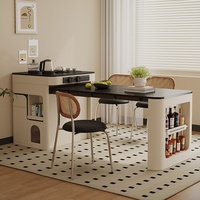 Ensemble table et chaises rectangulaires multifonctionnelles pliables et rétractables pour bureau et maison, avec emballage pour petits espaces