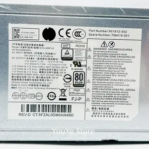 Nouveau bloc d'alimentation d'origine pour <span class=keywords><strong>HP</strong></span> <span class=keywords><strong>ProDesk</strong></span> EliteDesk <span class=keywords><strong>600</strong></span> G2 705 G2 800 G2 <span class=keywords><strong>SFF</strong></span> 200W D14-200P1A d'alimentation 796419-001 901912-002 901912-001 - Product Image 2